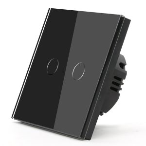 Siment TouchLight WiFi Switch 2 Gang with NEUTRAL Black