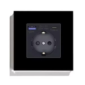 Siment TouchLight 20w USB EU Fast Charge Wall Socket with Type C
