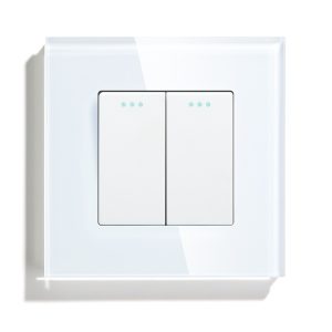 Siment TouchLight Frame Switch 2 Gang Glass white