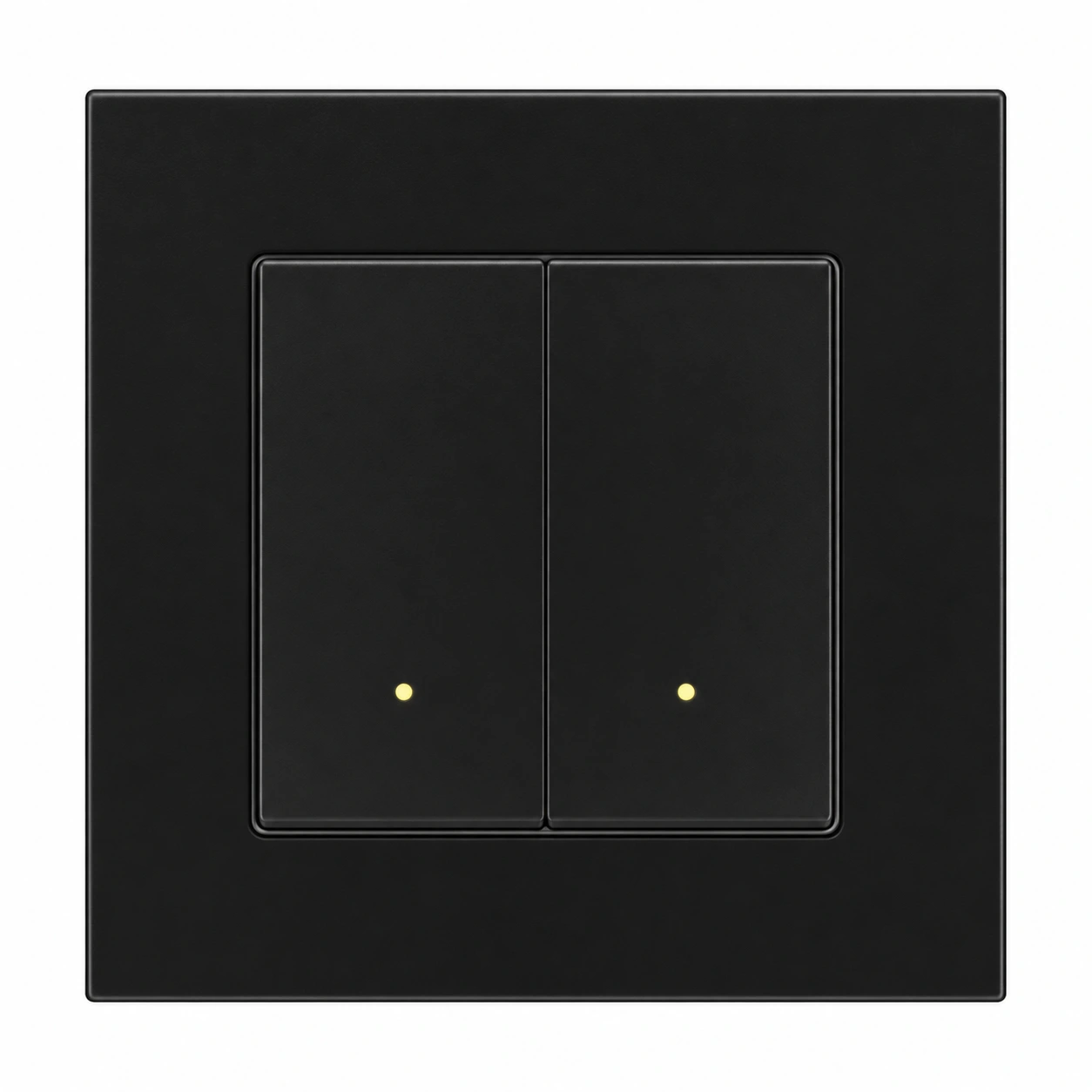 Siment Click 2-Gang Zigbee Push-Button Switch, Black, 2-gang physical push-button switch, product view