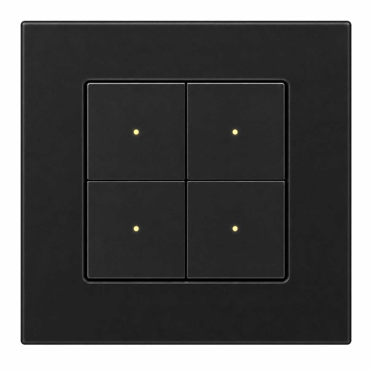 Siment Click 4-Gang Zigbee Push-Button Switch, Black, 4-gang physical push-button switch, product view