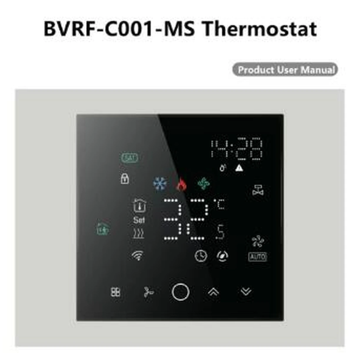 Siment Smart VRF Thermostat, Black, ZIGBEE AC thermostat, product view