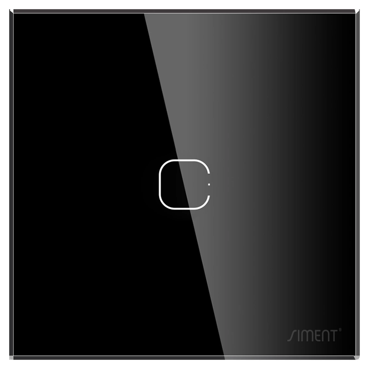 Siment TouchLight 1G Full Glass Front Panel V2, Black, product view
