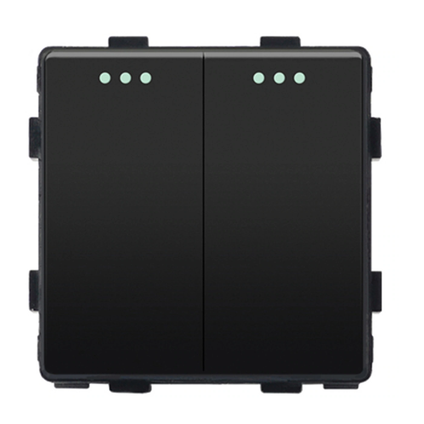 Siment TouchLight 2G1W Mechanical Switch Module, Black, product view