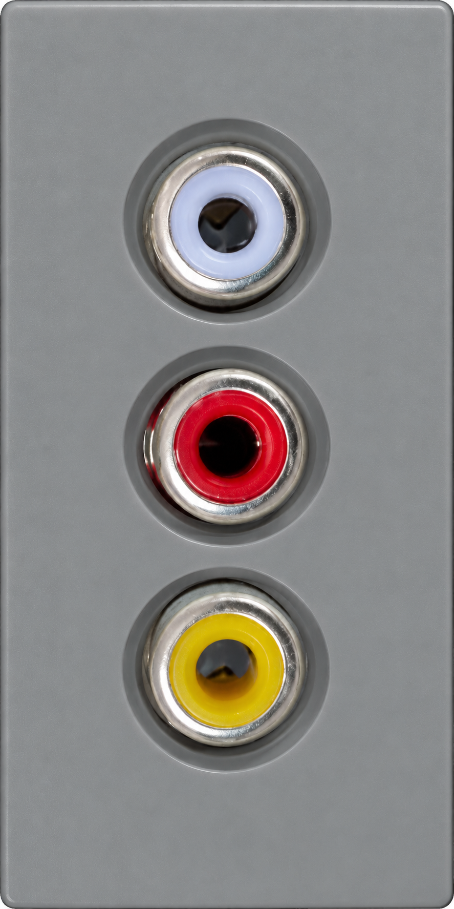 Siment TouchLight Audio & Video Module 1/2, Grey, 1/2 · 3 RCA sockets: white, red and yellow, product view