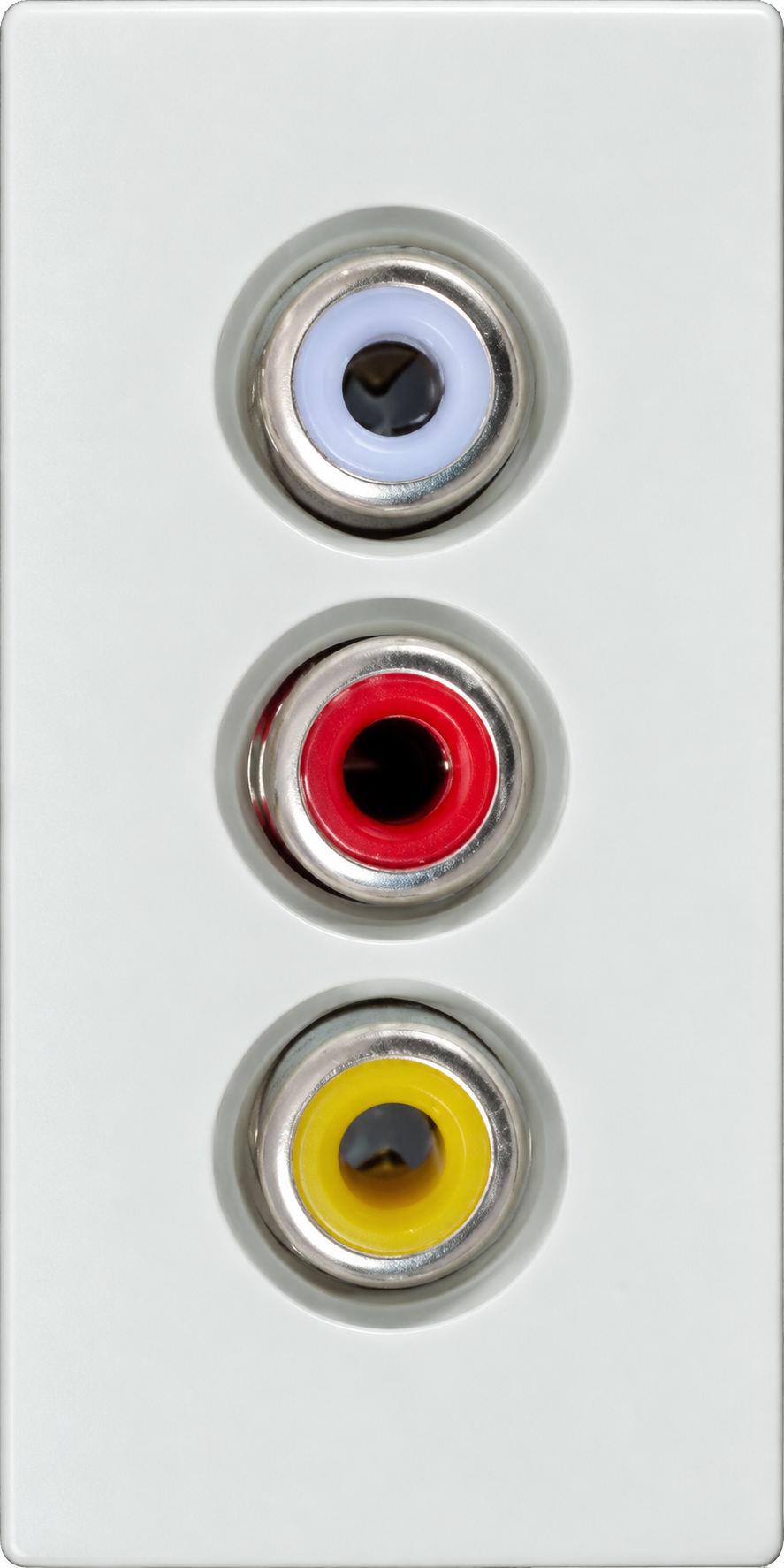Siment TouchLight Audio & Video Module 1/2, White, 1/2 · 3 RCA sockets: white, red and yellow, product view