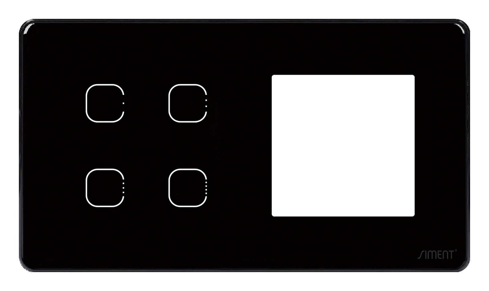 Siment TouchLight Curve 4G1P Glass Frame, Black, product view
