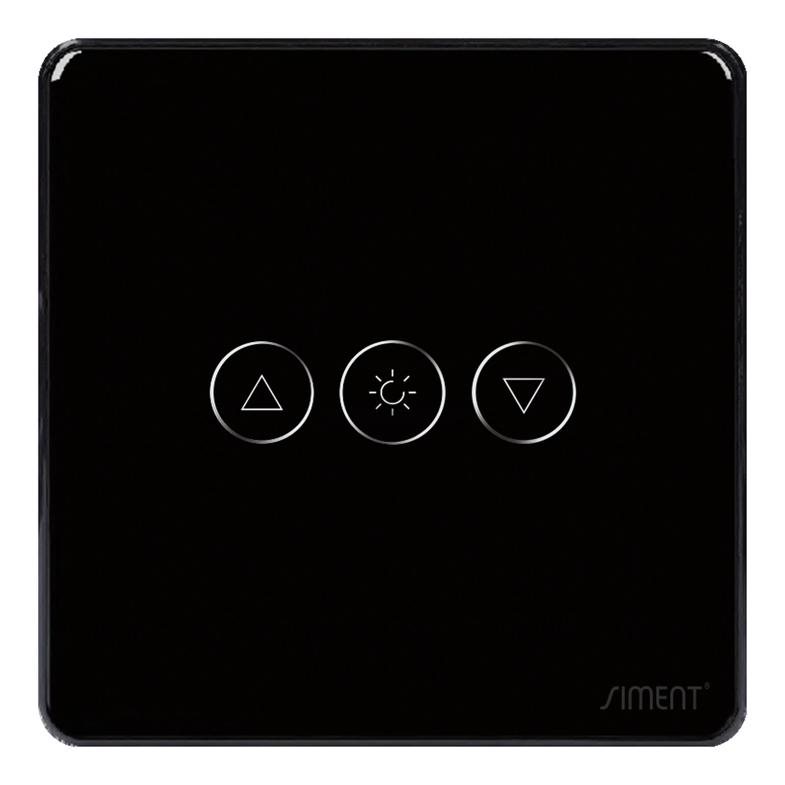 Siment TouchLight Curved Full Glass Frame Dimmer, Black, product view