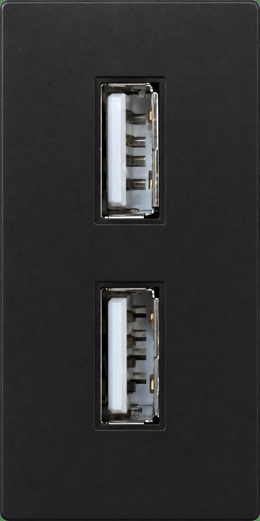 Siment TouchLight Double USB Charging Module 1/2 — 2.4 A, Black, 1/2 · 2 USB-A charging ports, product view