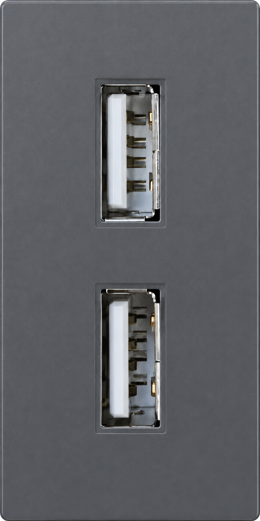 Siment TouchLight Double USB Charging Module 1/2 — 2.4 A, Grey, 1/2 · 2 USB-A charging ports, product view