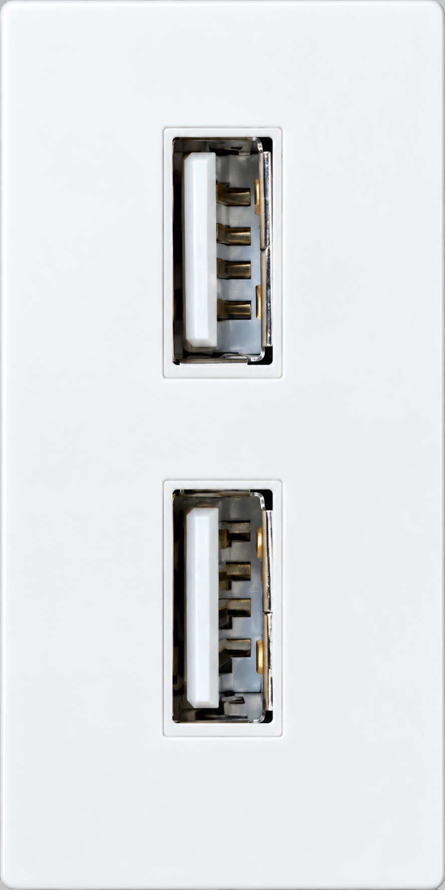 Siment TouchLight Double USB Charging Module 1/2 — 2.4 A, White, 1/2 · 2 USB-A charging ports, product view
