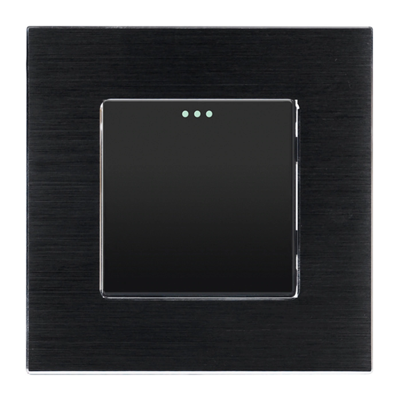 Siment TouchLight Mechanical Button Switch with Aluminium Frame, Black, 1-gang, product view