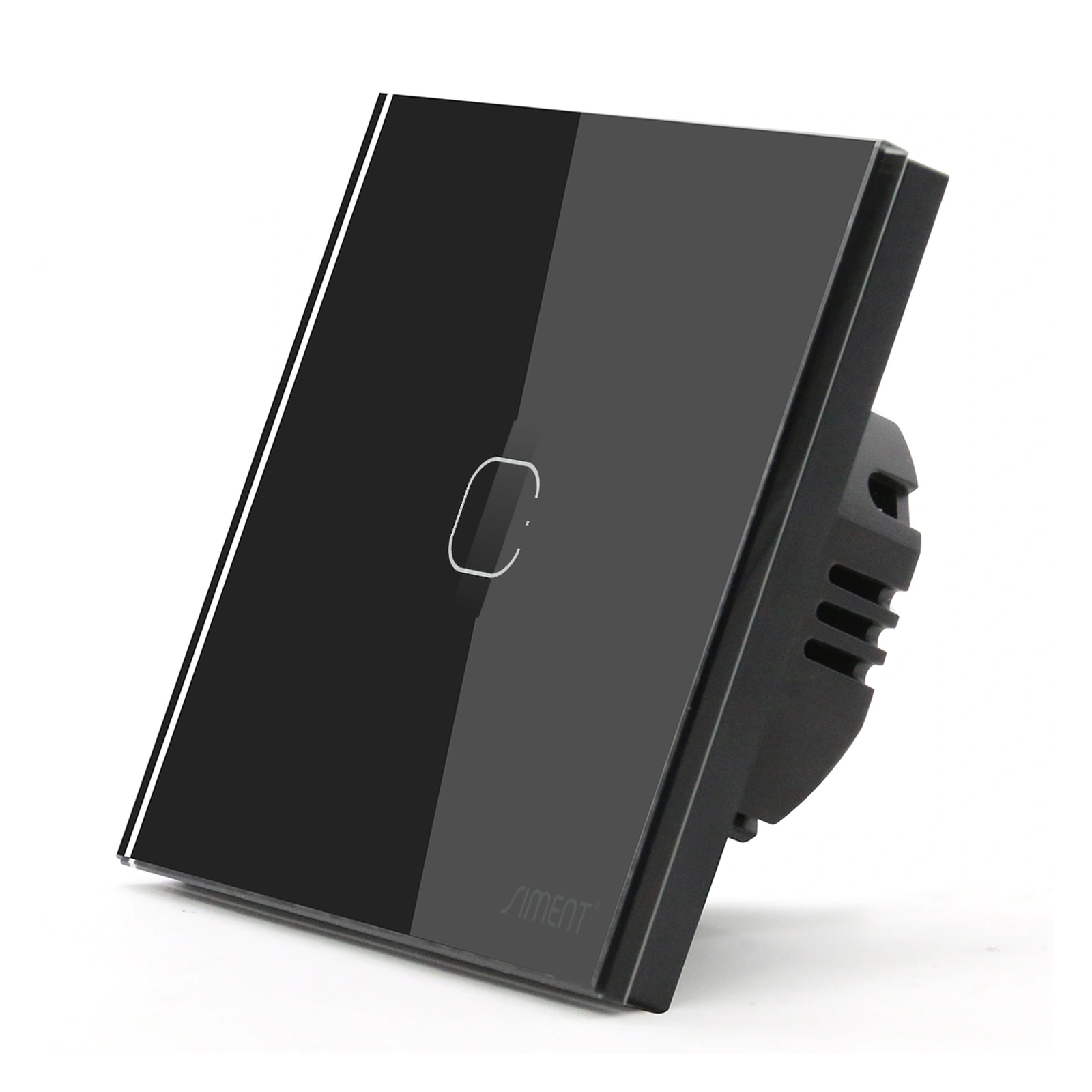 Siment TouchLight Wi-Fi Switch 1 Gang, Black, 1G complete Wi-Fi switch, product view